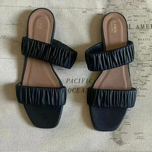 Lewit Black Scrunched Sandals Size 37.5EU / 7US
